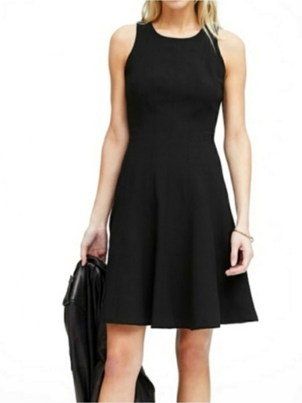 Banana Republic Black Fit & Flare Dress Size 8 Sleeveless Classic LBD